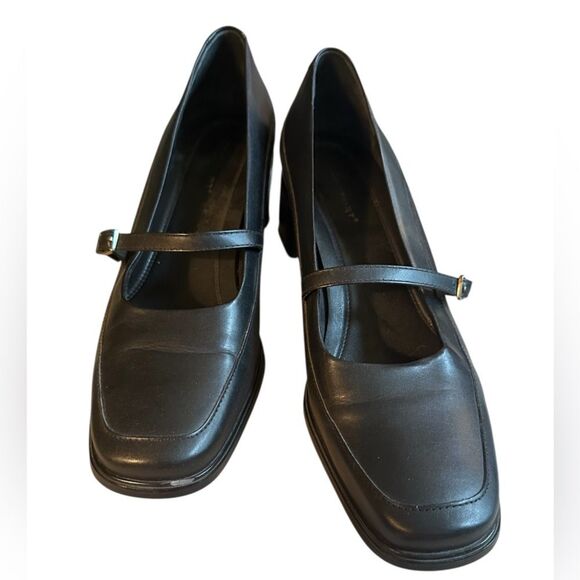 ROCKPORT Womens Black Leather Mary JaneChunky Block Heel Pumps. Size 8.5. EUC - Picture 7 of 8